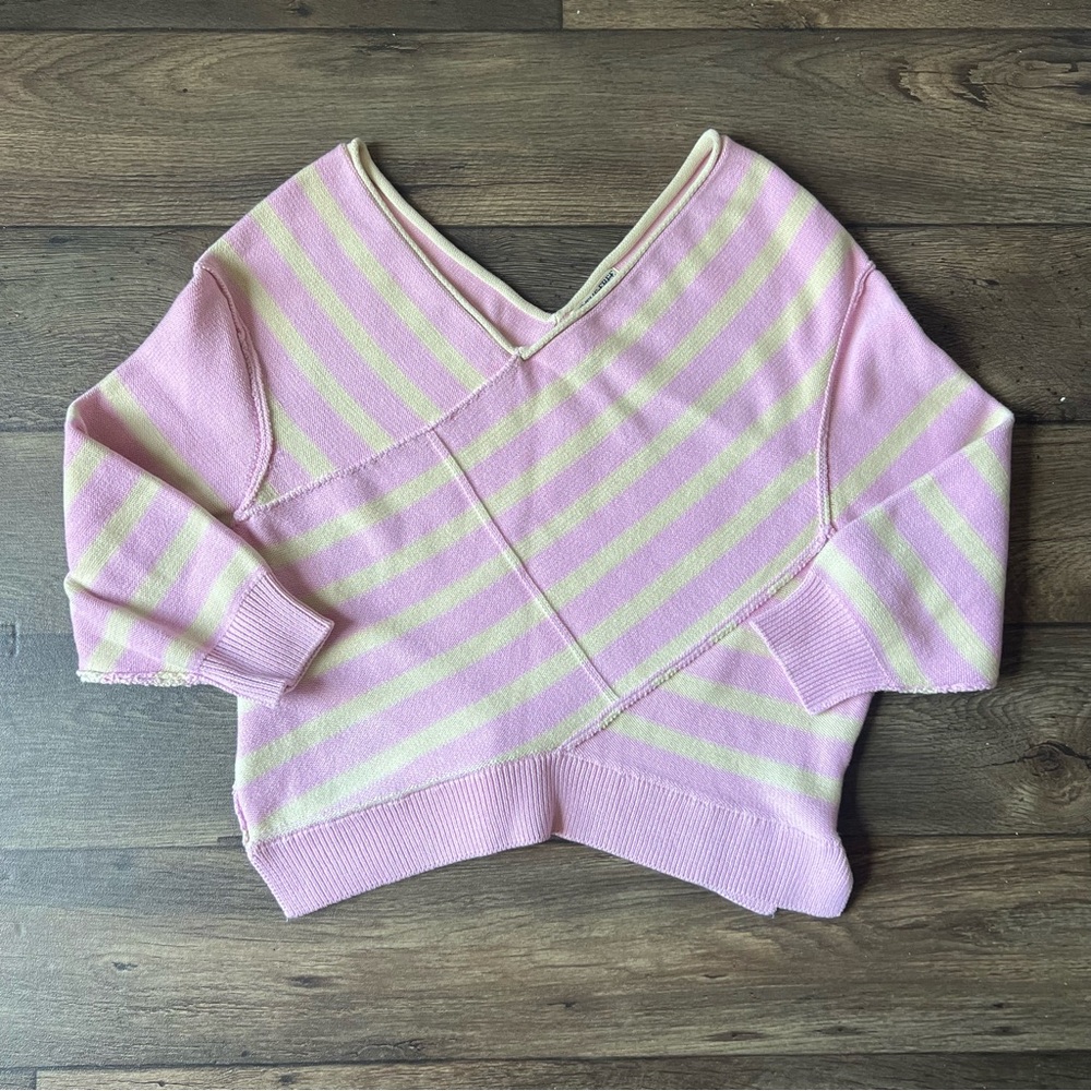 We The Free Women's Crossroads Pullover Pink/Yellow Size Large NEW